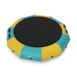 10 Feet Inflatable Splash Padded Water Bouncer Trampoline Yellow |   Trampolines Outdoor Play Trampolines