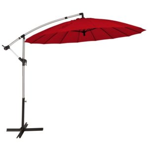 10 Feet Patio Offset Umbrella Market Hanging Umbrella for Backyard Poolside Lawn Garden Dark Red |   Outdoor Umbrellas Outdoor Shades Dark Red