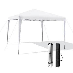 10 x 10 Feet Outdoor Pop-up Patio Canopy for  Beach and Camp White |   Canopies Canopies Canopies