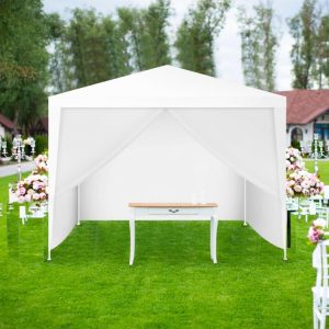 10 x 10 Feet Outdoor Side Walls Canopy Tent with 4 Removable Sidewalls White |   Canopies Canopies Canopies