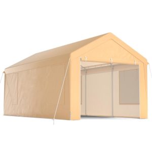 10 x 20 Feet Portable Heavy-Duty Carport with Removable Sidewalls Yellow |   Carports Carports Carports