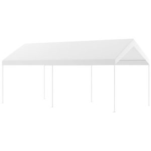 10 x 20 Feet Steel Frame Portable Car Canopy Shelter White |   Canopies Canopies Canopies