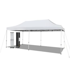 10 x 20 Ft Outdoor Pop-Up Patio Folding Canopy Tent White |   Canopies Canopies Canopies