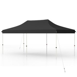 10 x 20 FT Pop-up Canopy Tent with Carrying Bag Black |   Canopies Canopies Black