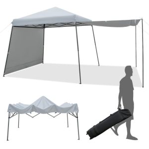 10×10 FT Instant Pop-up Canopy Folding Tent with Sidewalls and Awnings Outdoor Gray |   Canopies Canopies Canopies