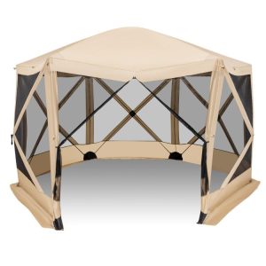 11.5 X 11.5 FT Pop-up Screen House Tent with Portable Carrying Bag Coffee |   Tents Camping Coffee