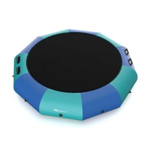 12 Feet Inflatable Splash Padded Water Bouncer Trampoline Blue |   Trampolines Outdoor Play Blue