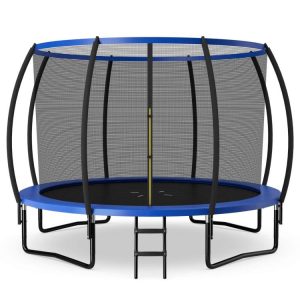 12FT ASTM Approved Recreational Trampoline with Ladder Blue |   Trampolines Outdoor Play Blue