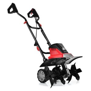 14/17 Inch 10 Amp Corded Electric Tiller and Cultivator with 9-Inch Tilling Depth Red+Black |   Garden Tools Garden Garden Tools