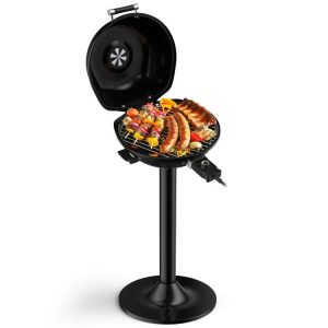 1600W Portable Electric BBQ Grill with Removable Non-Stick Rack Black |   Outdoor Grills Outdoor Black