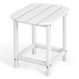 18 Inch Weather Resistant Side Table for Garden Yard Patio White |   Patio Tables Outdoor & Patio Furniture Patio Tables