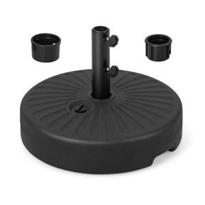 19.5 Inch Fillable Round Umbrella Base Stand for Yard Garden Poolside Black |   Outdoor Umbrella Bases Outdoor Shades Black