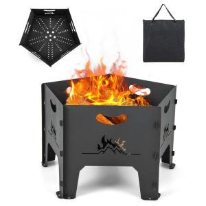 19 Inches Collapsible Portable Plug Fire Pit with Storage Bag  |   Fire Pits Fire Pits Fire Pits