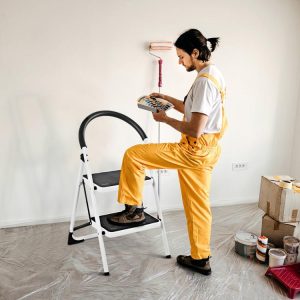 2.75 Feet Folding Step Stool with Iron Frame and Anti-Slip Pedals  |   Garden Tools Garden Garden Tools