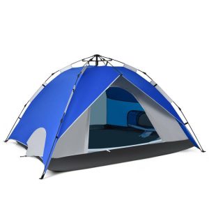 2-in-1 4 Person Instant Pop-up Waterproof Camping Tent Blue |   Tents Camping Blue