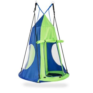 2-in-1 40 Inch Kids Hanging Chair Detachable Swing Tent Green |   Swing & Playsets Outdoor Play Green