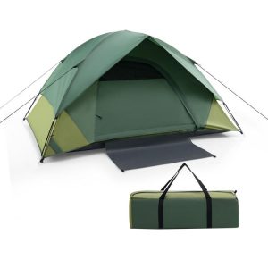 2-person Camping Tent w/ Removable Rain Fly and Double-layer Door Green |   Tents Camping Green