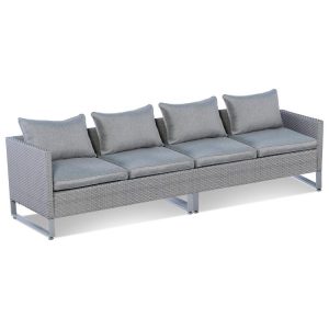 2 Pieces Patio Furniture Sofa Set with Cushions and Sofa Clips Gray |   Outdoor Sectionals Outdoor & Patio Furniture Gray