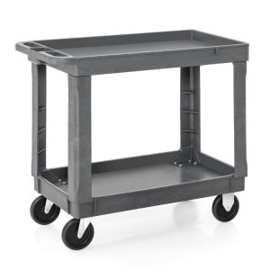 2-Tier Utility Cart with 550 LBS Max Load and Storage Handle Gray |   Garages Garages Garages