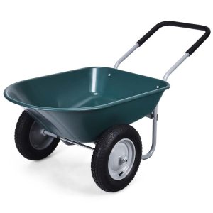 2 Tire Wheelbarrow Garden Cart Heavy-duty Dolly Utility Cart Green |   Garden Tools Garden Garden Tools