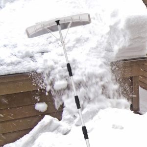 21 Feet Aluminum Large Poly Blade Telescoping Snow Roof Rake Silvery White |   Garden Tools Garden Garden Tools