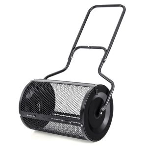 24-Inch Peat Moss Spreader with Upgrade Side Latches and U-shape Handle Black |   Garden Tools Garden Black