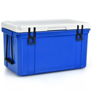 26/58 Quart Portable Cooler with Food Grade Material Blue + White |   Coolers Camping Blue + White