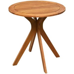 27 InchOutdoor Round Solid Wood Coffee Side Bistro Table  |   Patio Tables Outdoor & Patio Furniture Patio Tables