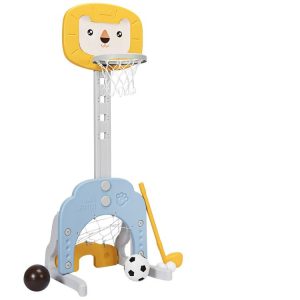 3-in-1 Adjustable Kids Basketball Hoop Sports Set Yellow |   Toy Sports Outdoor Play Toy Sports