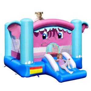 3-in-1 Elephant Theme Inflatable Castle without Blower Multicolor |   Bounce House Bounce House Bounce House