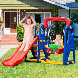 3-in-1 Junior Children Climber Slide Playset  |   Swing & Playsets Outdoor Play Swing & Playsets