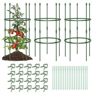 3-Pack Garden Trellis 40/60 Inch Tall Plant Support Stands with Clips and Ties  |   Plant Supports Garden Plant Supports