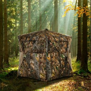 3 Person Portable Pop-Up Ground Hunting Blind with Tie-downs Camouflage |   Tents Camping Camouflage