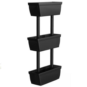 3-Tier Freestanding Vertical Plant Stand for Gardening and Planting Use Black |   Raised Garden Beds Garden Black