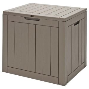 30 Gallon Deck Box Storage Seating Container Light Brown |   Sheds & Outdoor Storage Outdoor Storage & Garages Light Brown