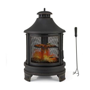 30 Inch Outdoor Fire Pit Chiminea with Grill for Garden BBQ  |   Fire Pits Fire Pits Fire Pits