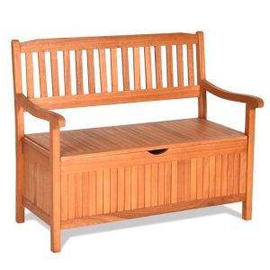 33 Gallon Wooden Storage Bench with Liner for Patio Garden Porch  |   Outdoor Benches Outdoor & Patio Furniture Outdoor Benches