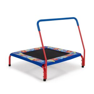 36 Inch Kids Indoor Outdoor Square Trampoline with Foamed Handrail Blue |   Trampolines Outdoor Play Blue