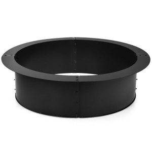 36 inch Round Steel Fire Pit Ring Line for Outdoor Backyard Black |   Fire Pits Fire Pits Black