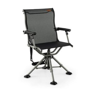 360 Degree Silent Swivel Hunting Chair with Adjustable Aluminum Legs Black |   Camping Furniture Camping Black