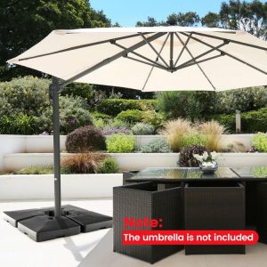 4-Piece 20L Cantilever Offset Patio Umbrella Base Black |   Outdoor Umbrella Bases Outdoor Shades Black