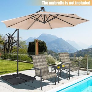 4 Pieces 13L Cantilever Offset Patio Umbrella Base with Easy-Fill Spouts Black |   Outdoor Umbrella Bases Outdoor Shades Black