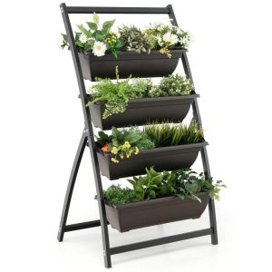 4-Tier Vertical Raised Garden Bed with 4 Containers and Drainage Holes  |   Raised Garden Beds Garden Raised Garden Beds