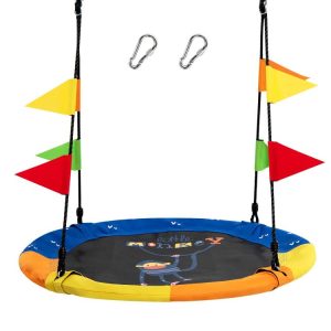 40 Inch Flying Saucer Tree Swing with Hanging Straps Monkey Yellow |   Swing & Playsets Outdoor Play Swing & Playsets