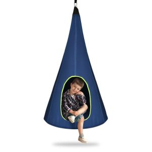 40 Inch Kids Nest Swing Chair Hanging Hammock Seat for Indoor and Outdoor Blue |   Swing & Playsets Outdoor Play Blue