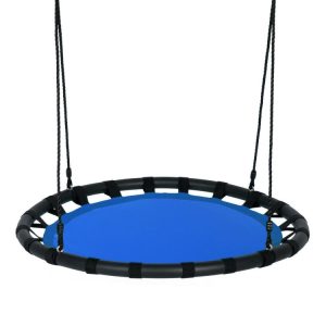 40 Inch Kids Play Multi-Color Flying Saucer Tree Swing Set with Adjustable Heights Blue |   Swing & Playsets Outdoor Play Blue