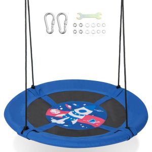 40 Inches Saucer Tree Swing with Adjustable Hanging Ropes and 900D Oxford Fabric  |   Swing & Playsets Outdoor Play Swing & Playsets