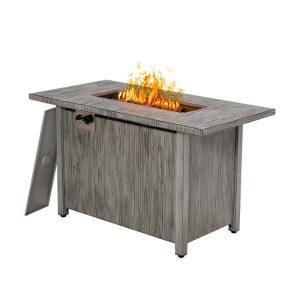 43 Inch 50,000 BTU Propane Fire Pit Table with Removable Lid Gray |   Fire Pits Fire Pits Fire Pits