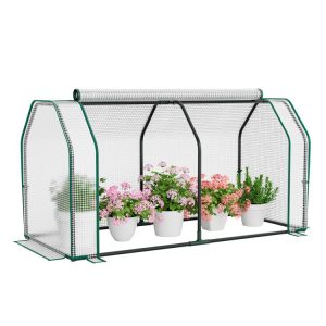 47.5 x 21.5 x 24 Inch Mini Greenhouse with Roll-up Zipper Door  |   Greenhouses Garden Greenhouses