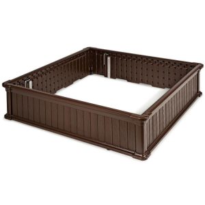 48 Inch Raised Garden Bed Planter for Flower Vegetables Patio Brown |   Raised Garden Beds Garden Brown